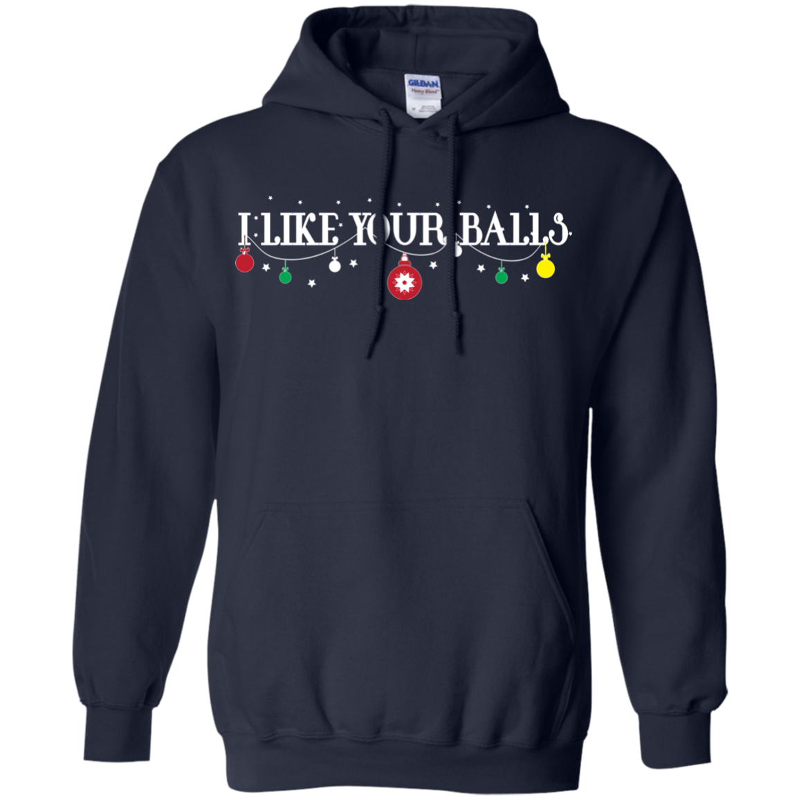Christmas T-shirt I Like Your Balls Navy