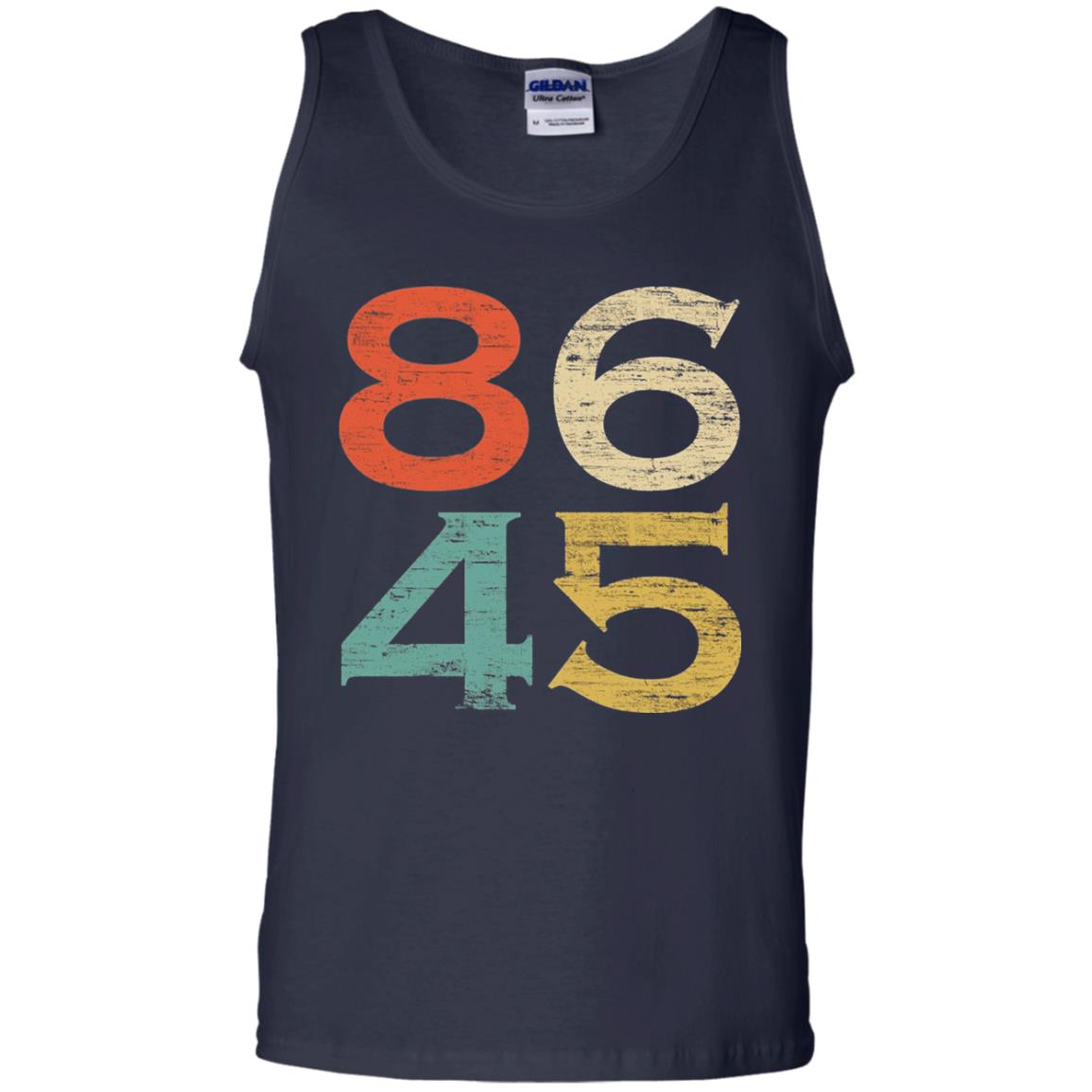 Classic Vintage Style 86 45 Anti Trump T-shirt Navy