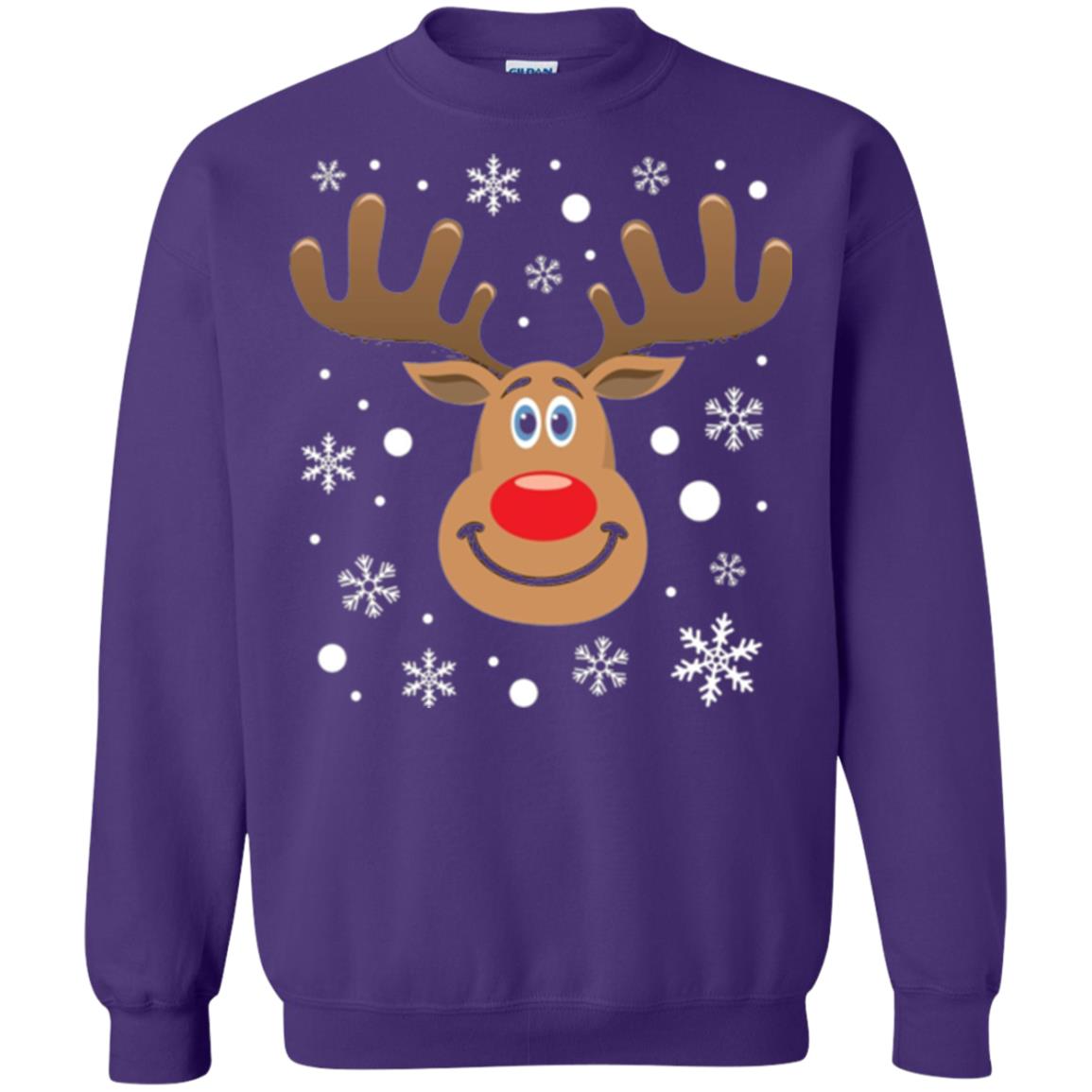 Christmas T-shirt Reindeer Merry Christmas Purple