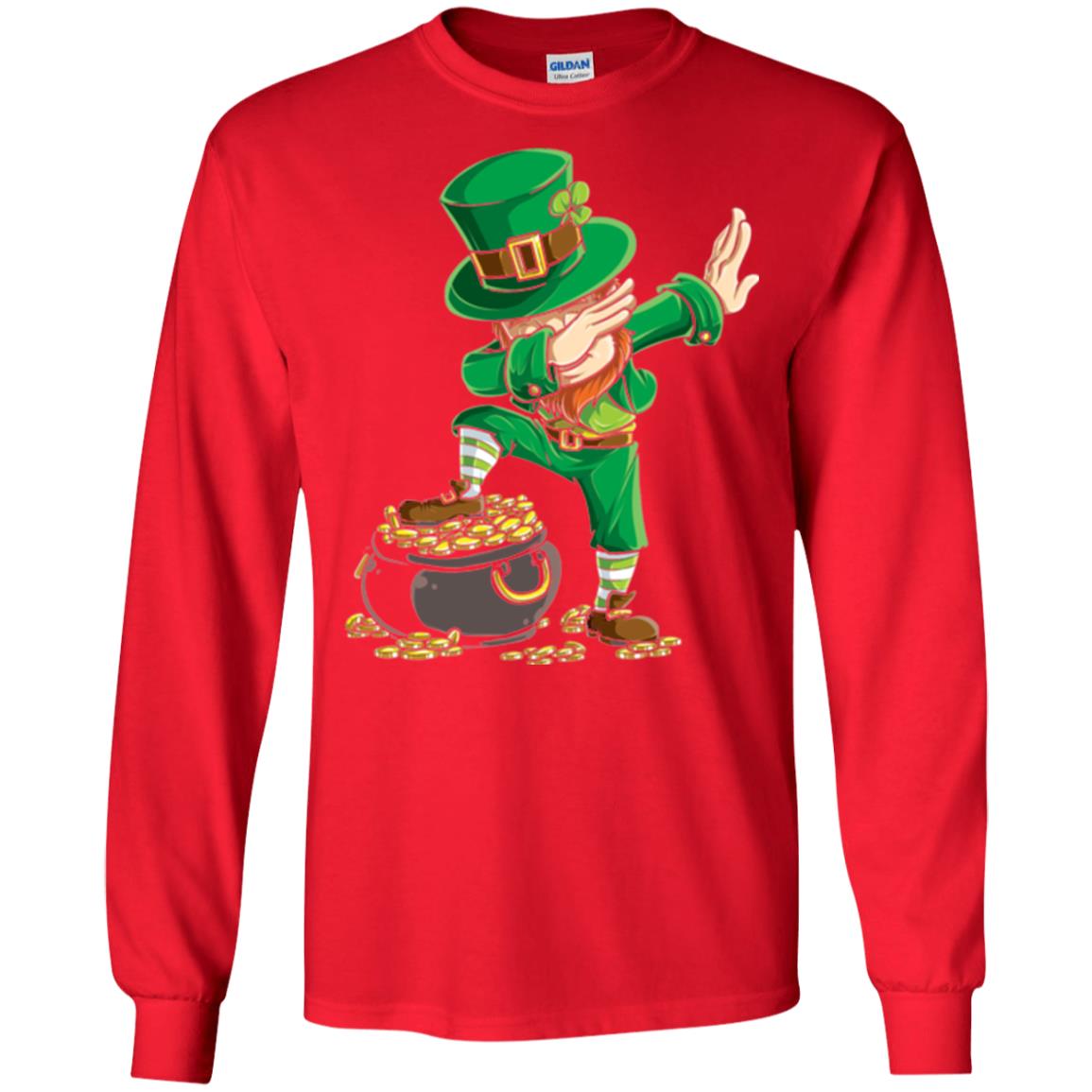 Dabbing Leprechaun Saint Patrick's Day T-shirt Red