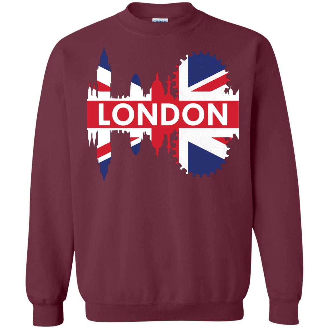 Flag Of United Kingdom London Gift Shirt For Britain Maroon