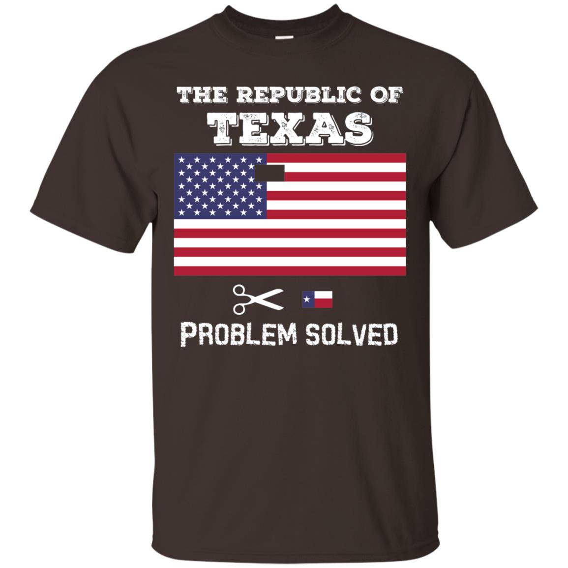 Republic Of Texas Problem Solved T-shirt Dark Chocolate