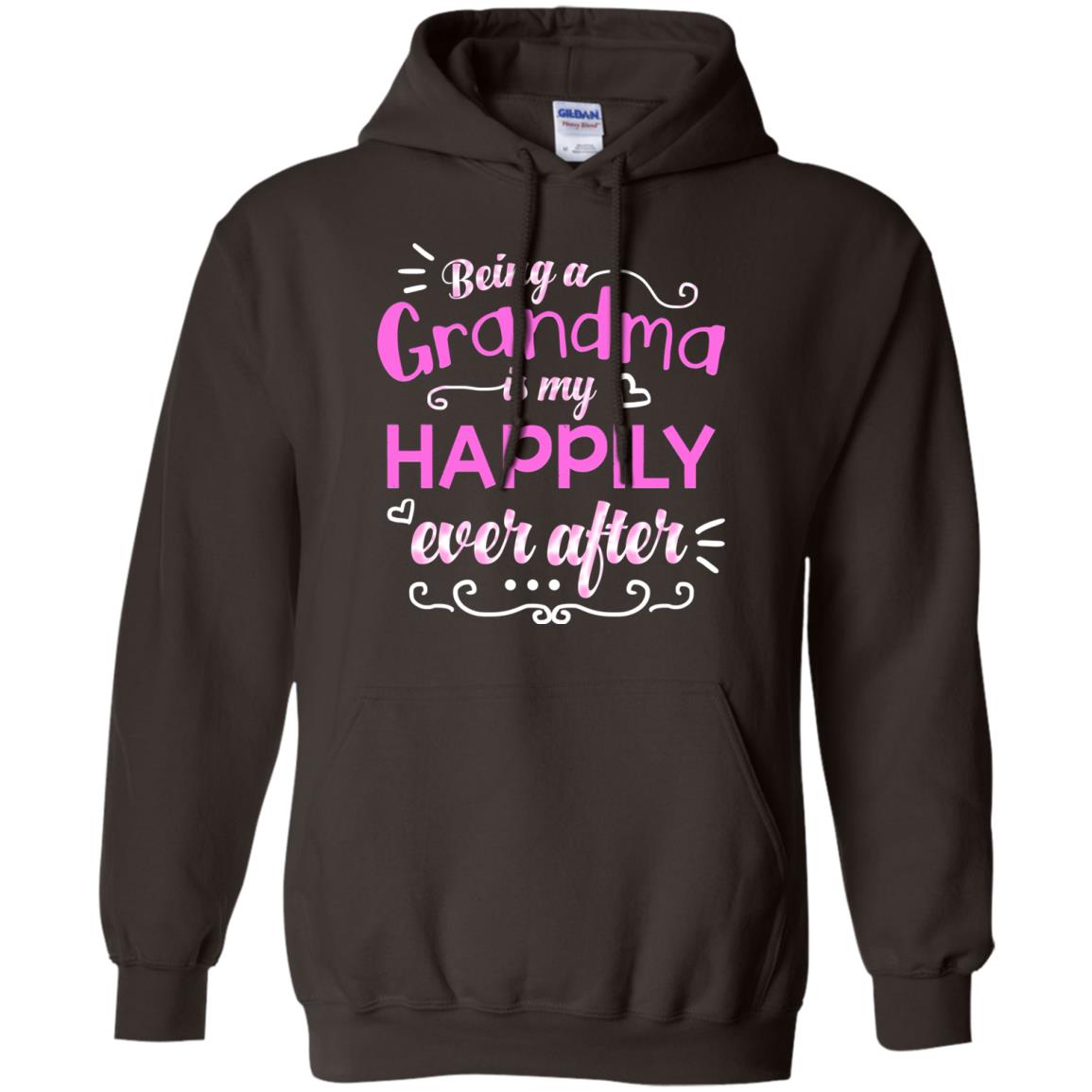 Being A Grandma Is My Happily Ever After Grandmom Shirt Dark Chocolate