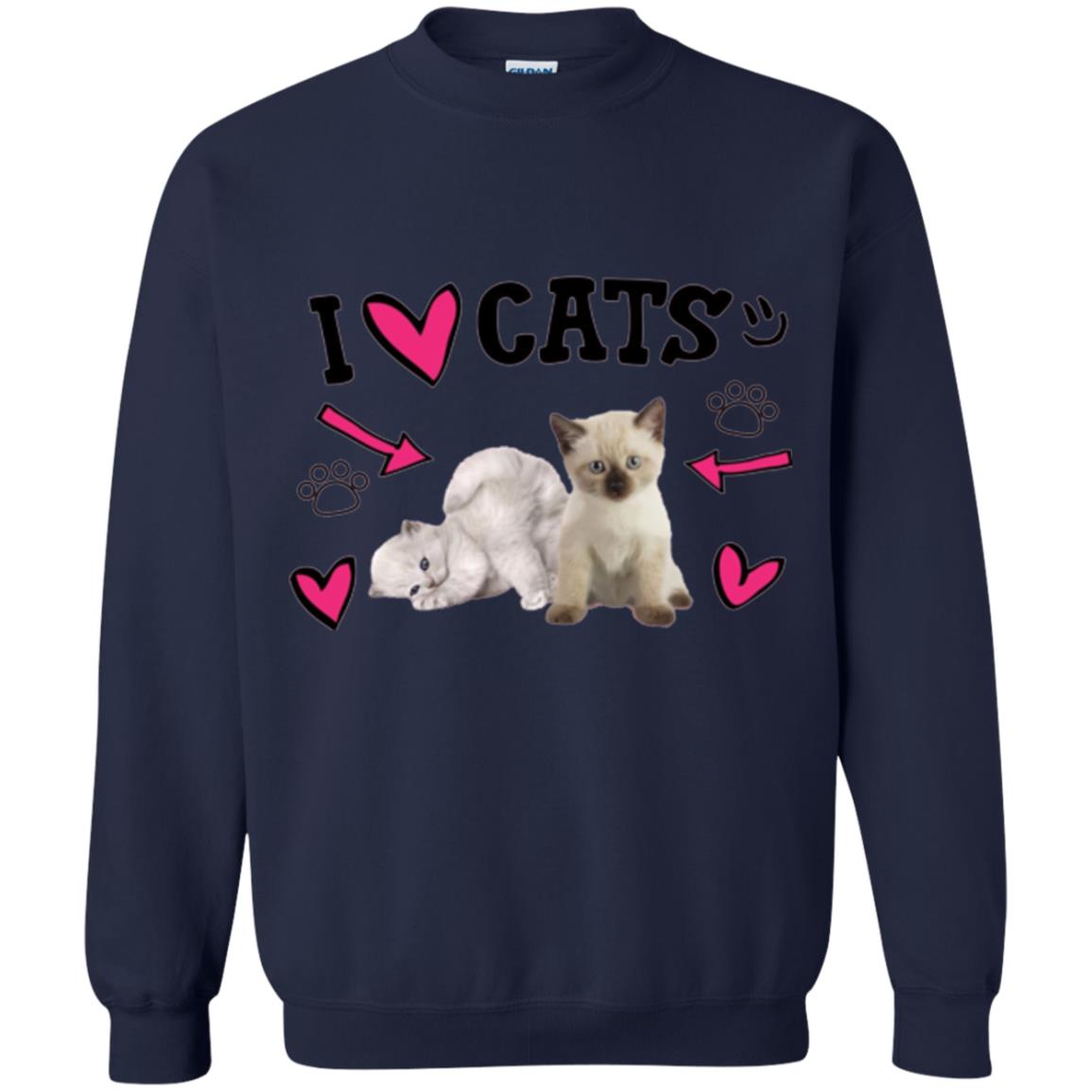 Cat Lover T-shirt I Love Cats Navy