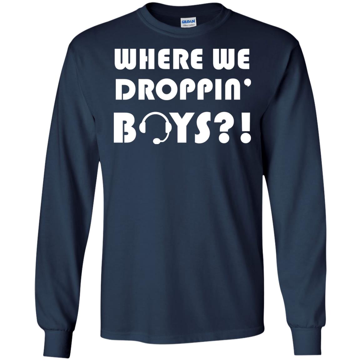 Where We Dropping Boys Gamer Shirt Navy