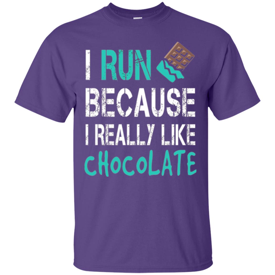 Runner T-shirt I Run Because I Really Like Chocolate Purple
