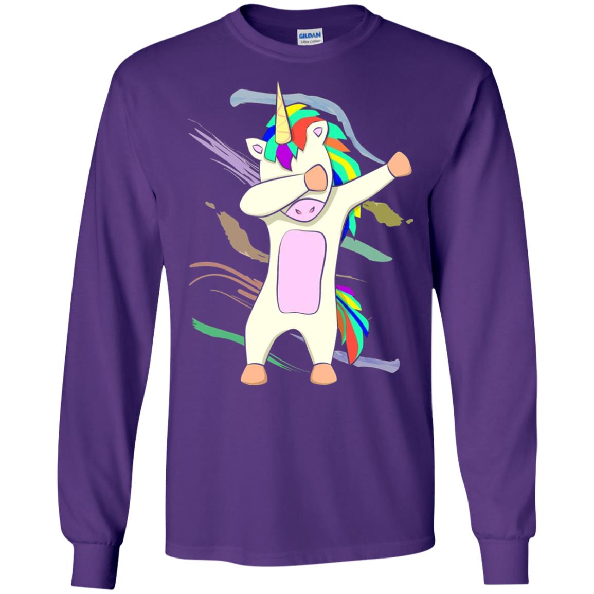 Magical Dabbing Unicorn Funny T-shirt Purple