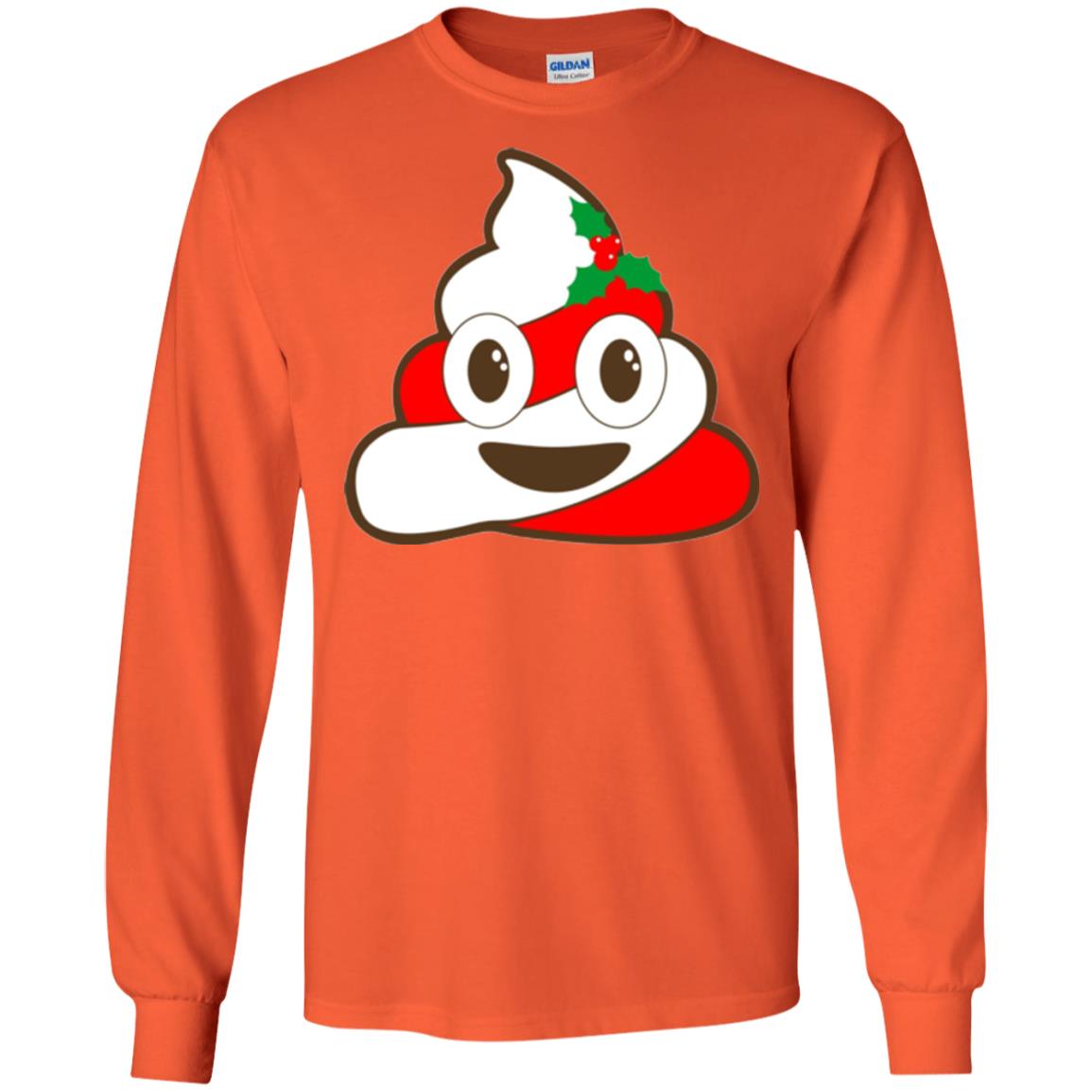 Christmas T-shirt Funny Poop Emojis Orange