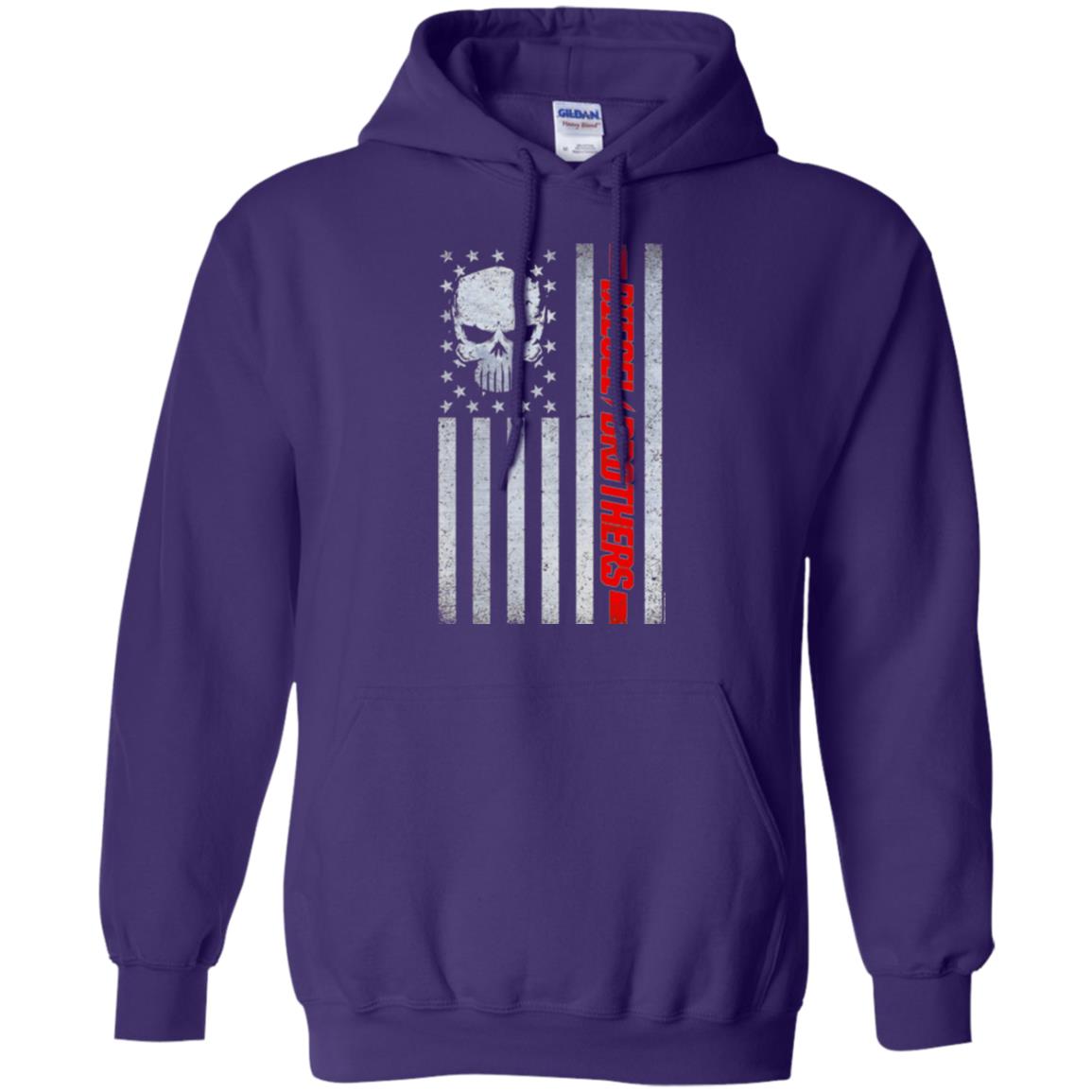 Grungy American Flag Skull Diesel Brothers T-shirt Purple