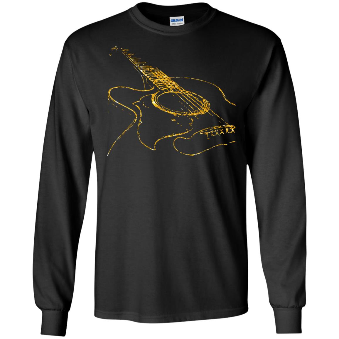 Guitar Gold Guitarist Gift Shirt For Mens Or WomensG240 Gildan LS Ultra Cotton T-Shirt