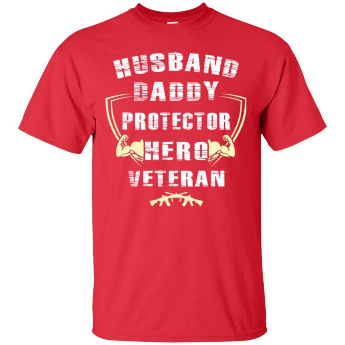Husband Daddy Protector Hero Veretan T-shirt Red