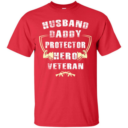 Husband Daddy Protector Hero Veretan T-shirt Red