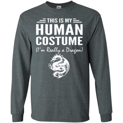 Dargon T-shirt This Is My Human Costume I_m Really A Dragon Dark Heather
