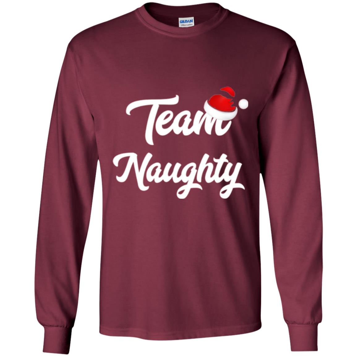 Christmas T-shirt Team Naughty Maroon