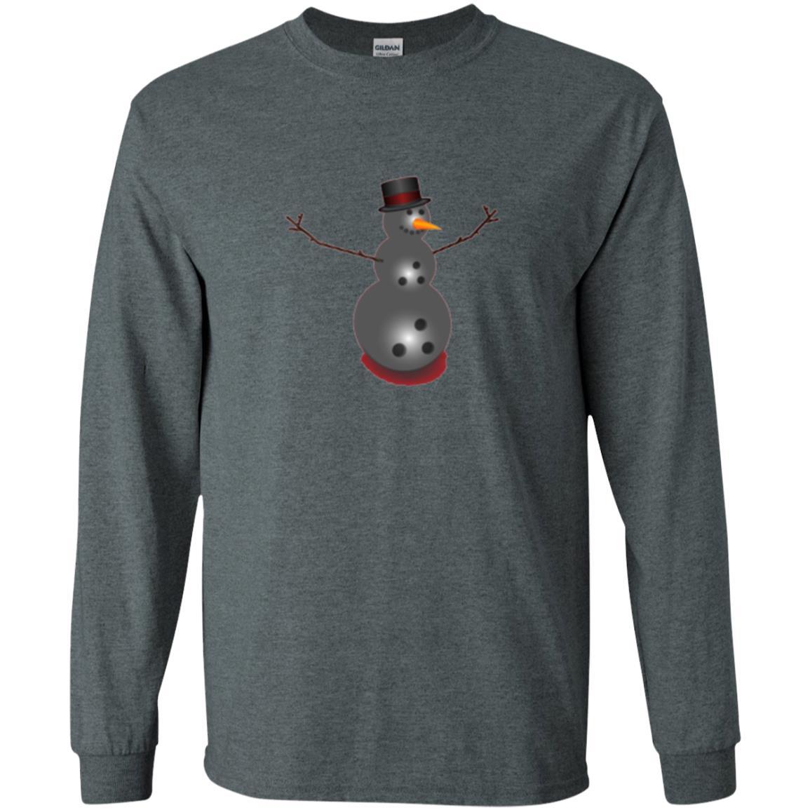 Christmas T-shirt Bowling Ball Snowman Dark Heather