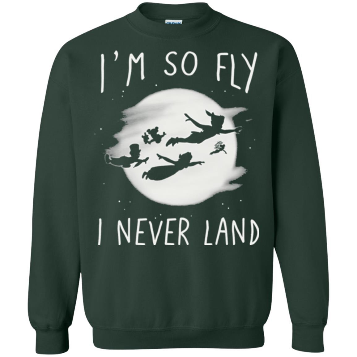 Film T-shirt Peter Pan So Fly Moon Silhouette Graphic Forest Green