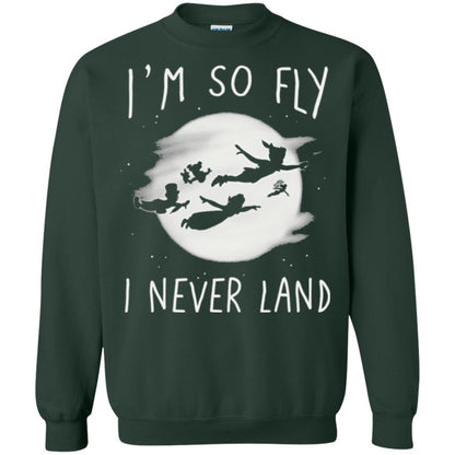 Film T-shirt Peter Pan So Fly Moon Silhouette Graphic Forest Green