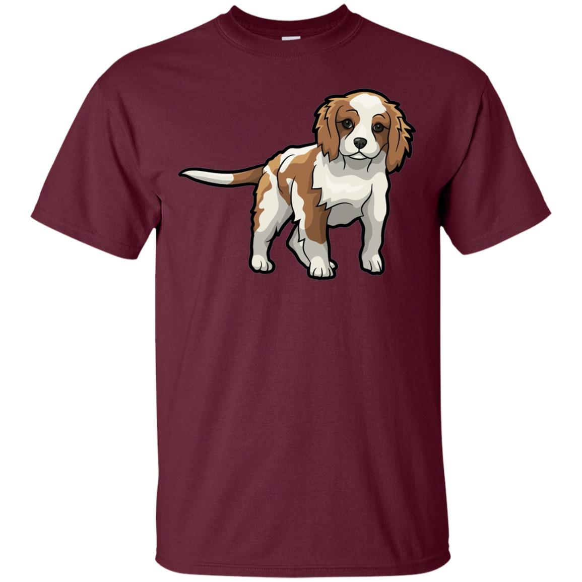 Cute Blenheim Cavalier King Charles Spaniel T-shirt Maroon