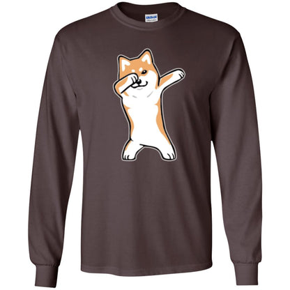 Dog Lover T-shirt Dabbing Shiba Inu Doge Dark Chocolate