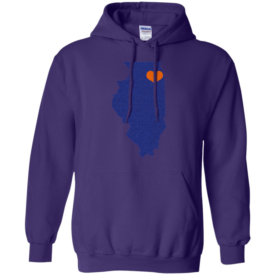 Football T-shirt Chicago Illinois Heart Purple