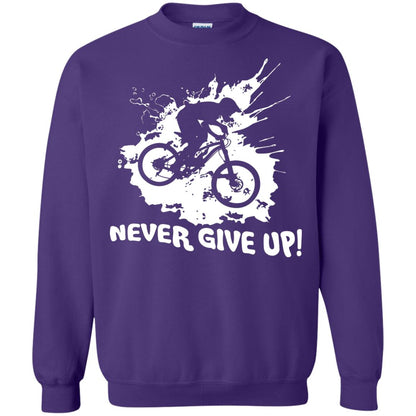 Biker T-shirt Never Give Up Purple