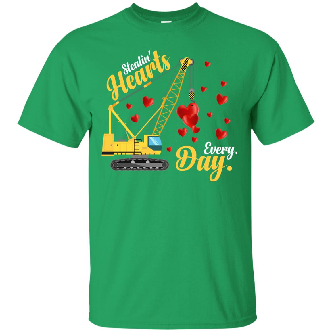 Valentines Day T-shirt Stealin' Hearts Every Day With Crane Irish Green