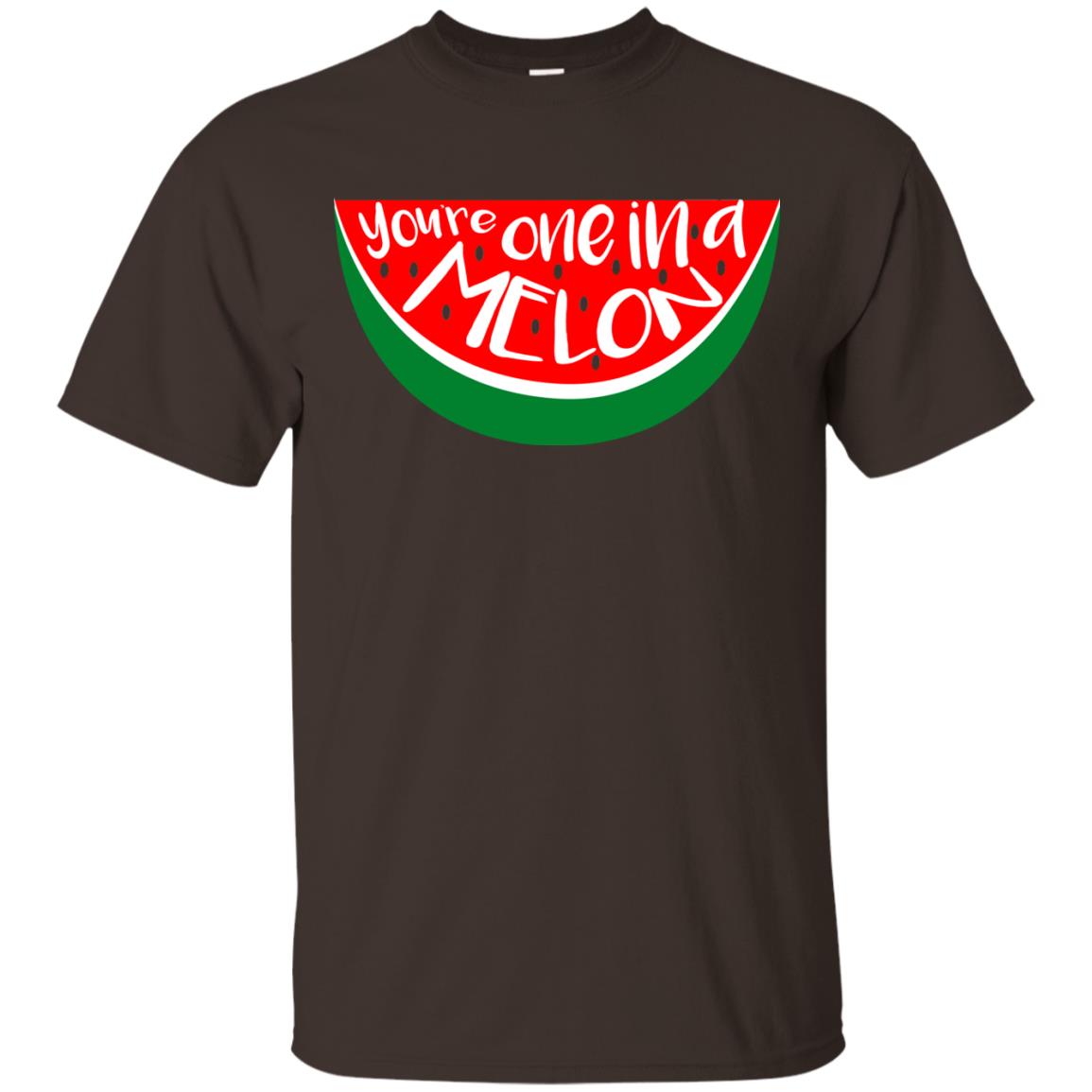 You_re One In A Melon Funny Summer Melon Fruit Shirt Dark Chocolate