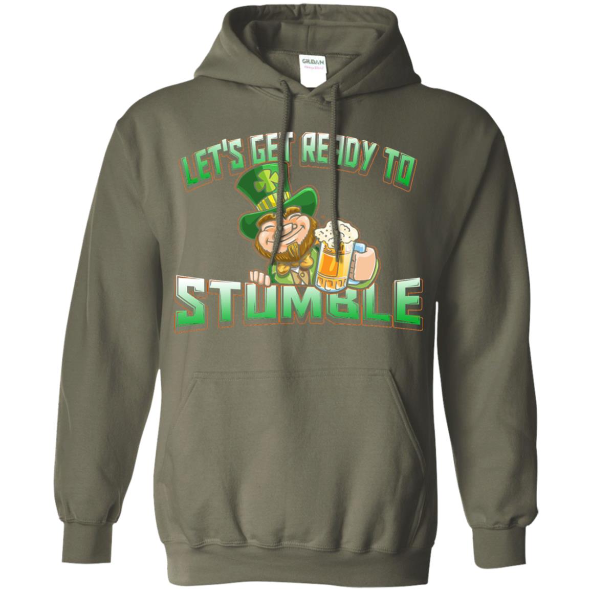 St.patrick_s Day T-shirt Let_s Get Ready To Stumble Military Green