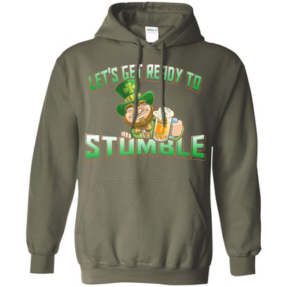 St.patrick_s Day T-shirt Let_s Get Ready To Stumble Military Green