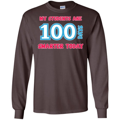 My Students Are 100 Days Smarter Today Students Teachers T-shirt Dark Chocolate