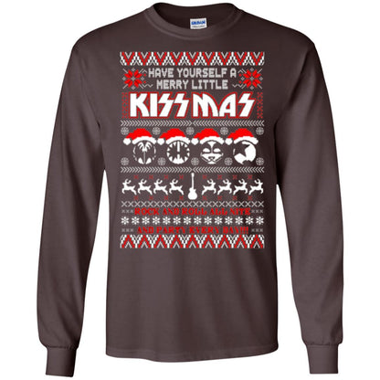 Christmas T-shirt Have Yourself A Merry Little Kissmas Dark Chocolate