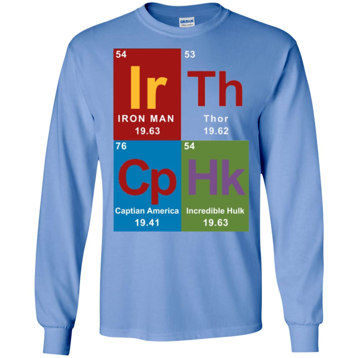 Marvel Avengers Periodic Table Elements T-shirt Carolina Blue
