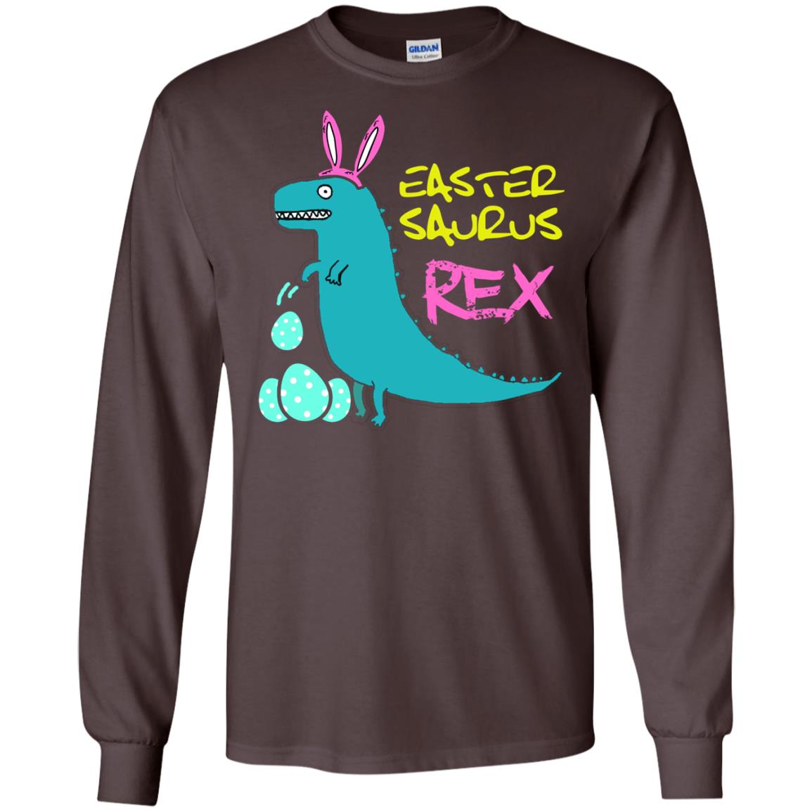 Easter Saurus Trex Bunny Dinosaur T-shirt Dark Chocolate