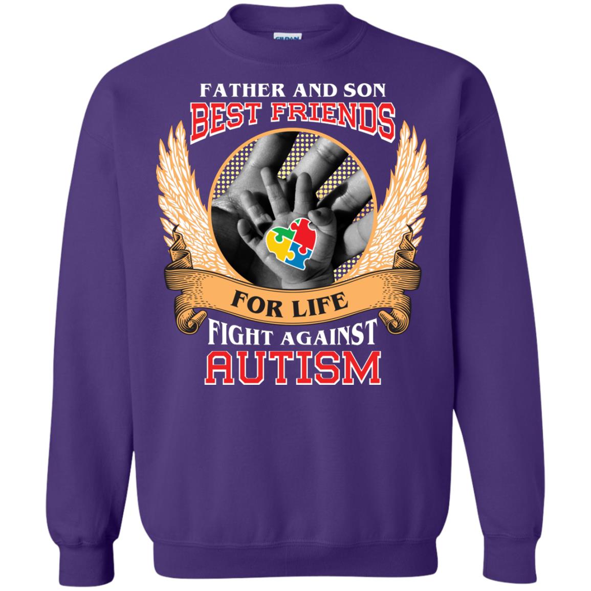 Autism Awareness T-shirt Father And Son Best Friends Purple