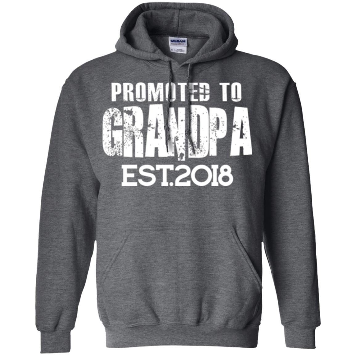 Papa T-shirt Promoted To Grandpa Est 2018 T-shirt Dark Heather