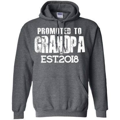 Papa T-shirt Promoted To Grandpa Est 2018 T-shirt Dark Heather