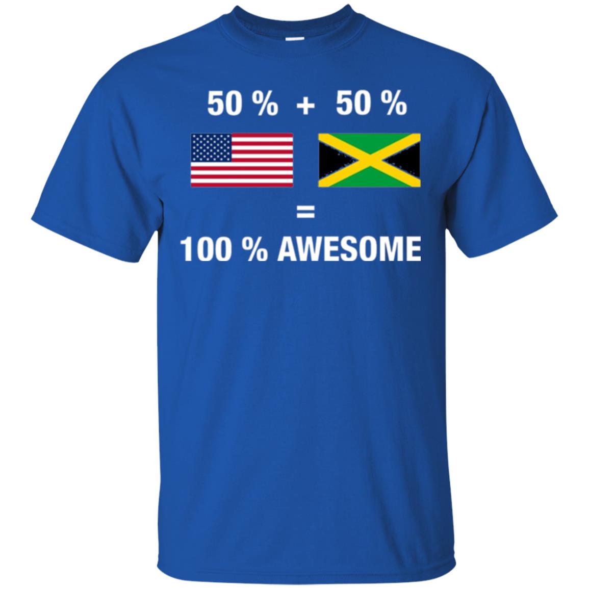 Half Jamaican Half American 100_ Jamaica Flag T-shirt Royal