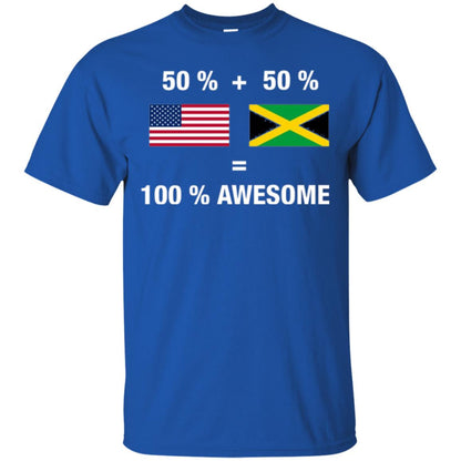 Half Jamaican Half American 100_ Jamaica Flag T-shirt Royal