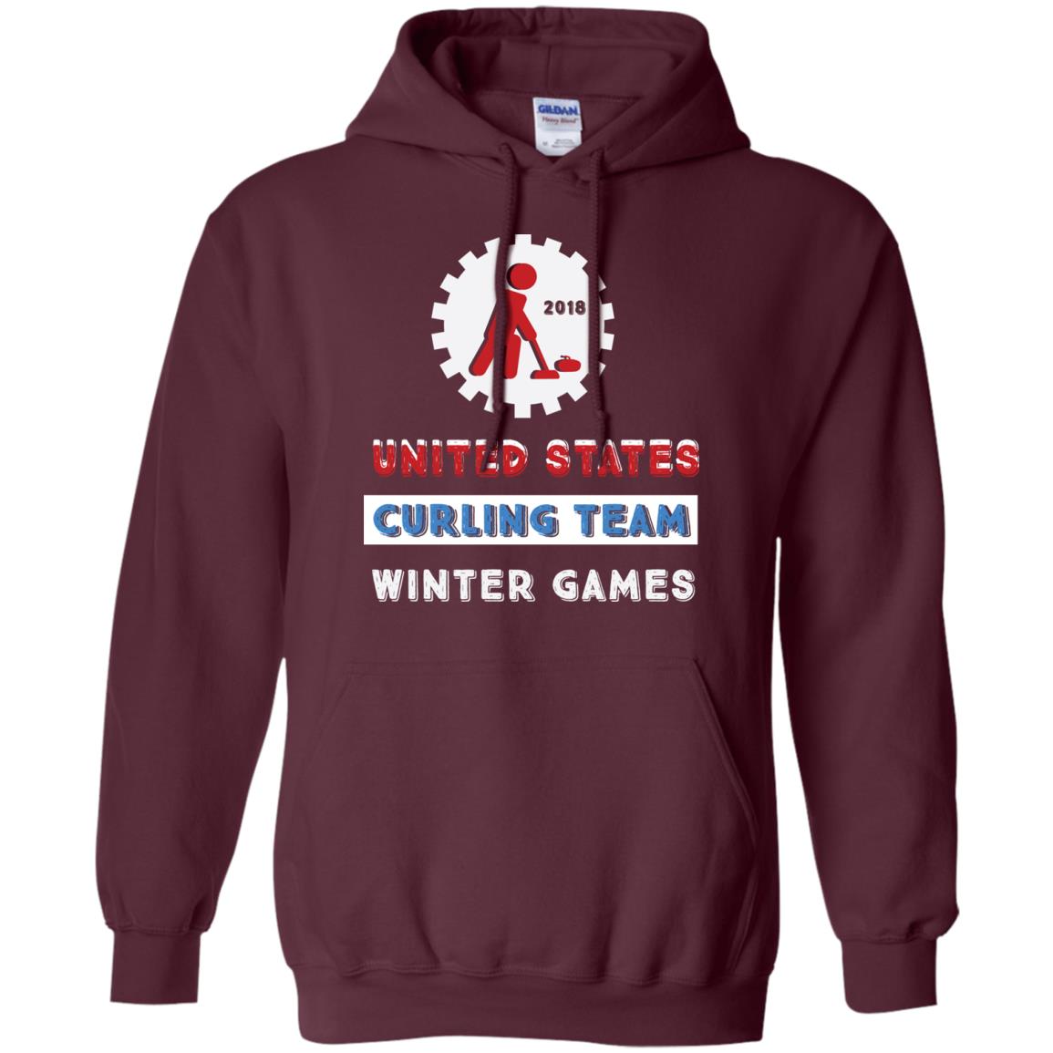 United States Curling Team Winter Games Curling Lover T-shirt Maroon