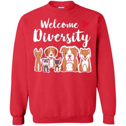 Dog Lover T-shirt Welcome Diversity Red