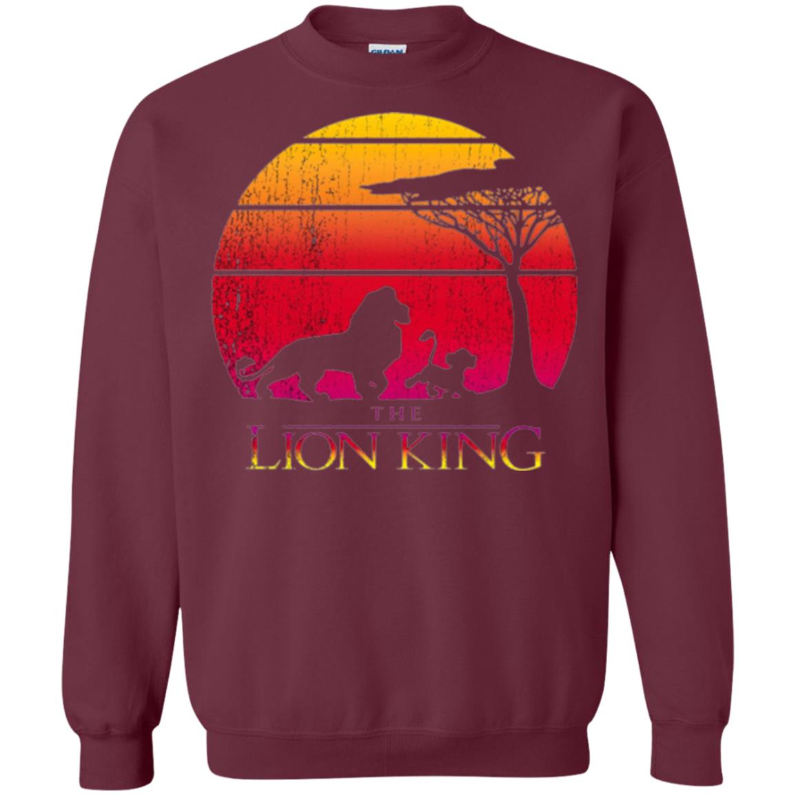 Cartoon T-shirt Lion King Vintage Sunset Maroon