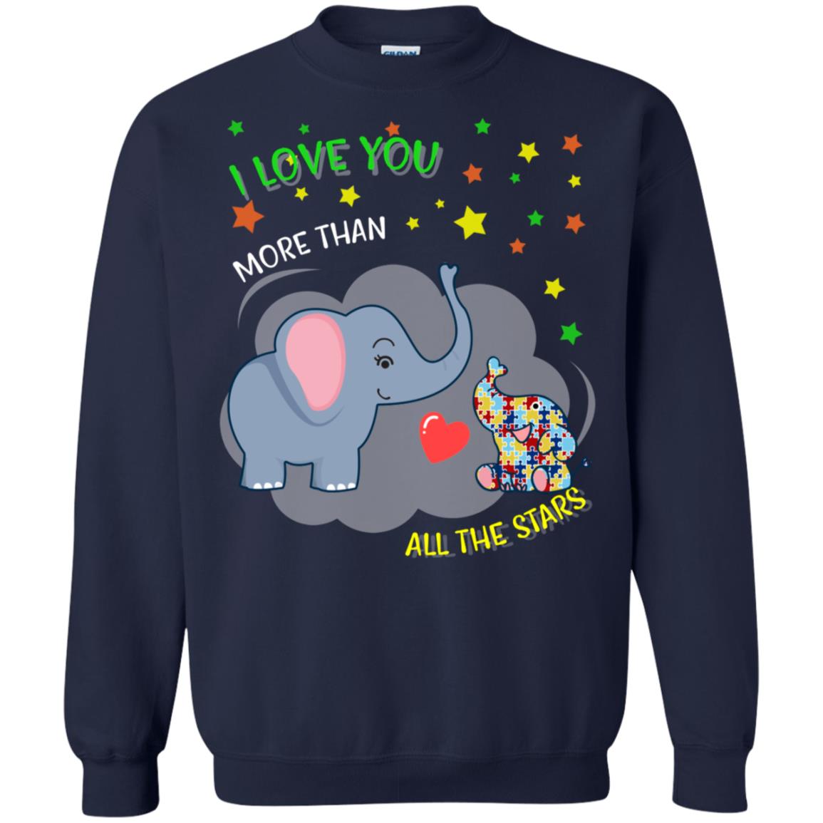 I Love You Morethan All The Stars Autism Awareness Shirt Navy