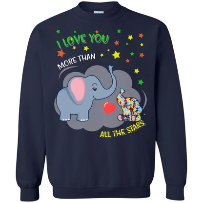 I Love You Morethan All The Stars Autism Awareness Shirt Navy