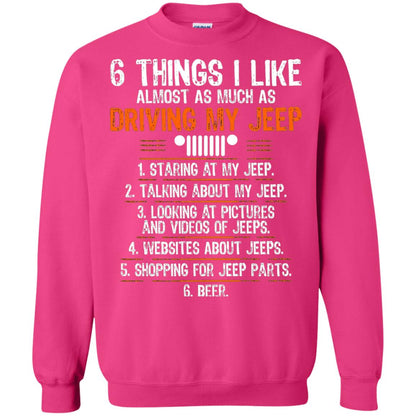 Funny Off Road Driving T-shirt 6 Things I Like Almost As Much As Heliconia