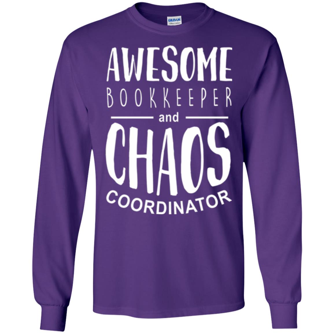 Bookeeper T-shirt Awesome Bookkeeper And Chaos Coordinator Purple