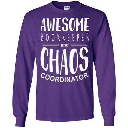 Bookeeper T-shirt Awesome Bookkeeper And Chaos Coordinator Purple