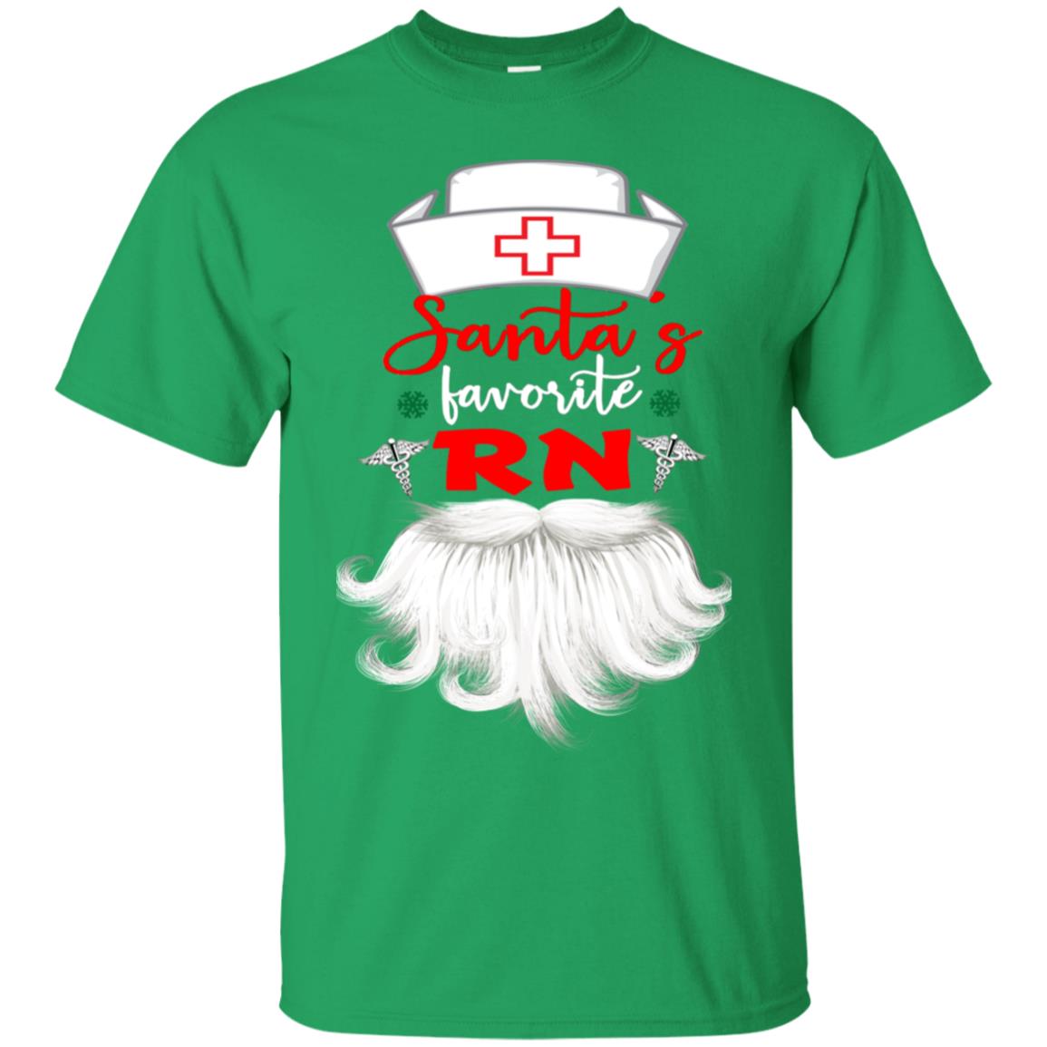Santa's Favorite Rn Nursing Idea Shirt Irish Green