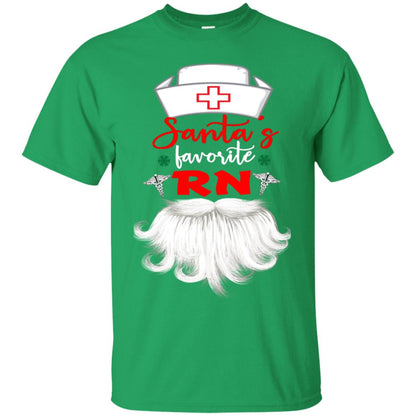 Santa's Favorite Rn Nursing Idea Shirt Irish Green