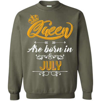 Brithday T-Shirt Queen Are Born In July Military Green