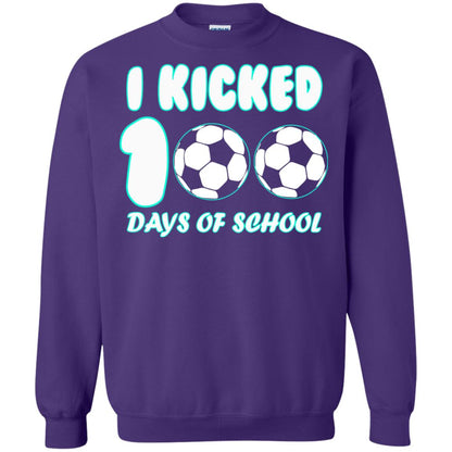 Soccer Lover T-shirt I Kicked 100 Days Of School Purple